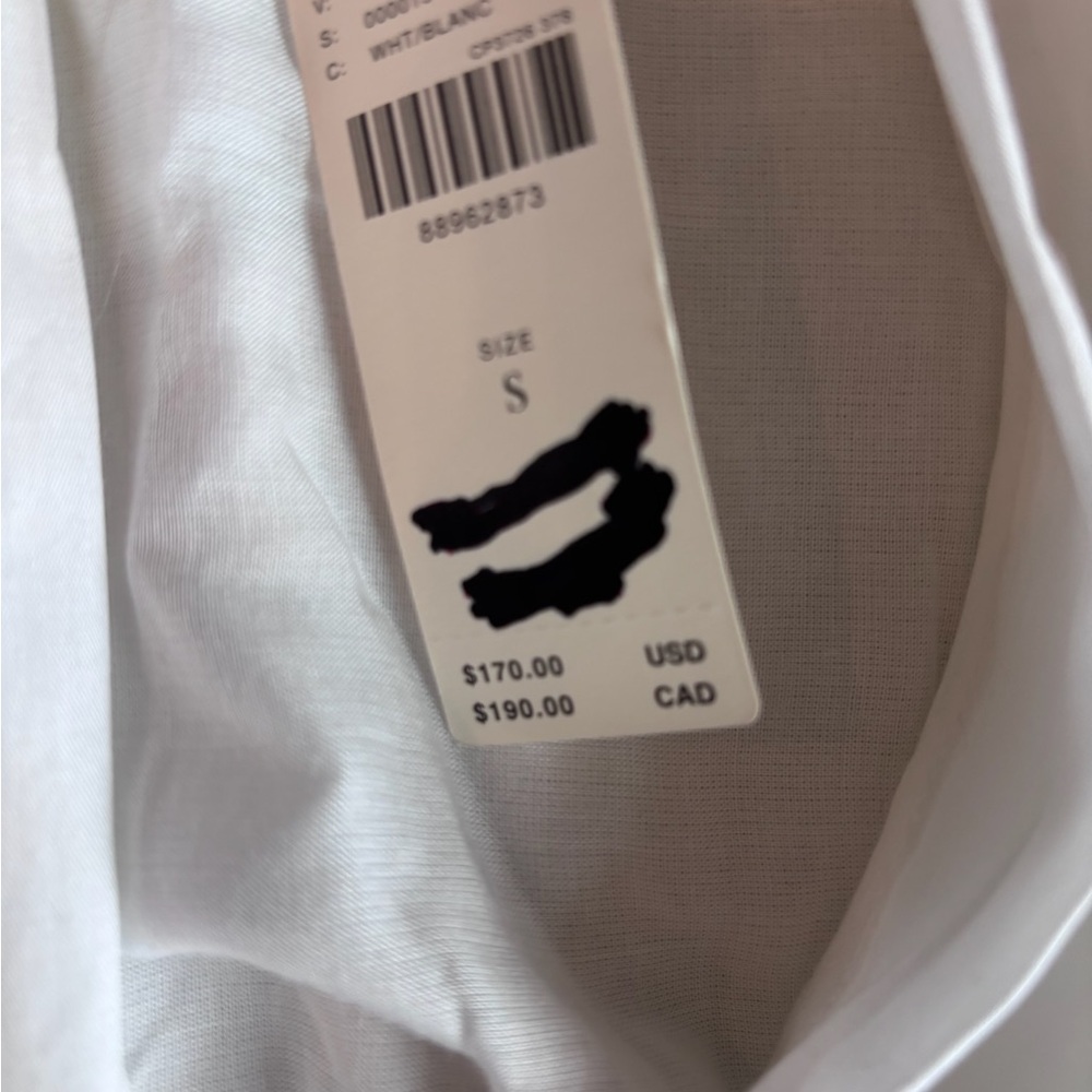 Anthropologie White Cotton Midi Dress NWT Smocked Waist Size Small Pockets Lined - Picture 4 of 11